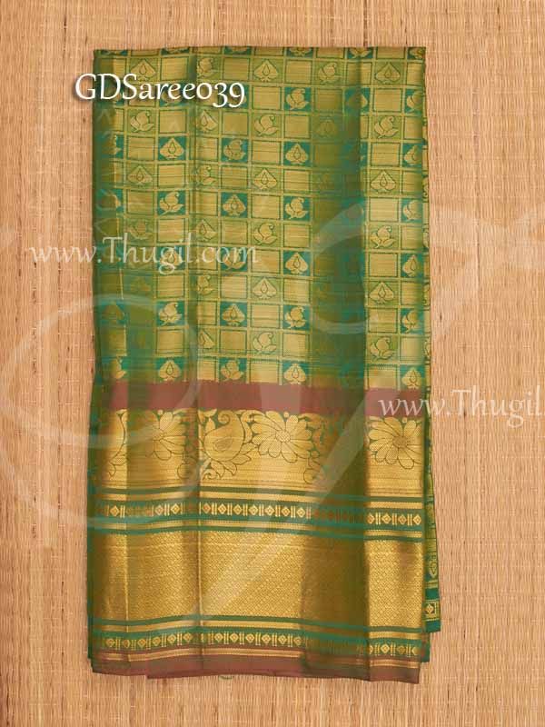 Green Saree For Amman Devi Durga Sari 2.2 Meters