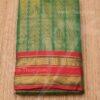 Green Saree For Amman Devi Durga Sari Zari Border Deity Dress 4 Meter