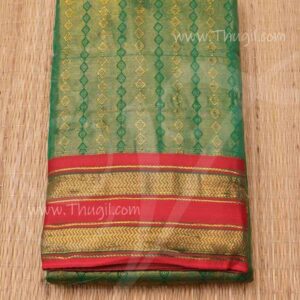 Green Saree For Amman Devi Durga Sari Zari Border Deity Dress 4 Meter