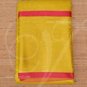Yellow Saree For Amman Durga Large Statues Zari Border Vastra 6 meters