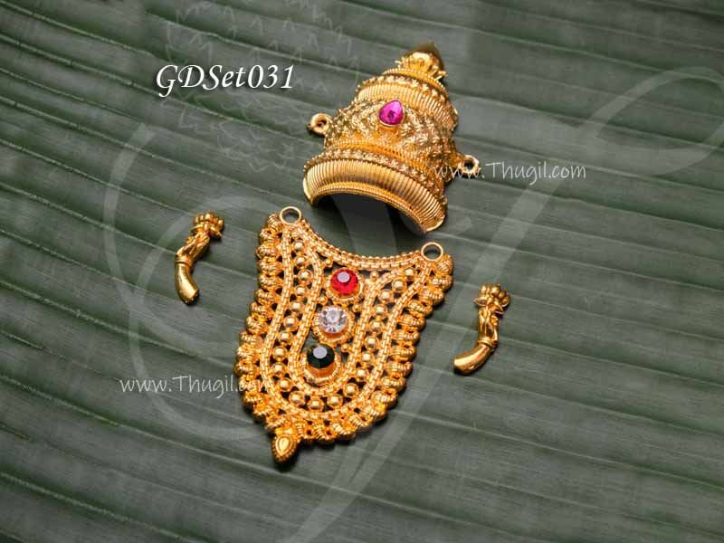 God Crown Kridam Kreedam and Hastham Set For Deity Goddess