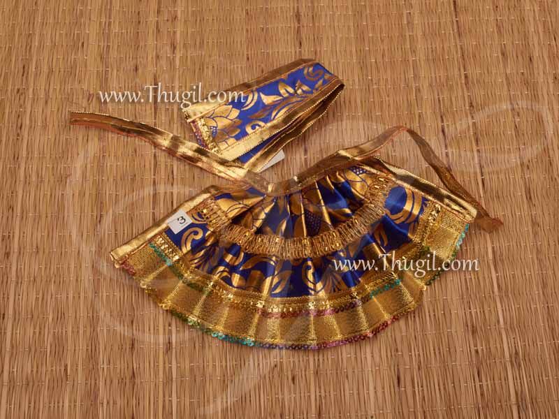 Blue Skirt Pavadai Deities Dress for Goddess Idols Statues Buy Now 3 inches