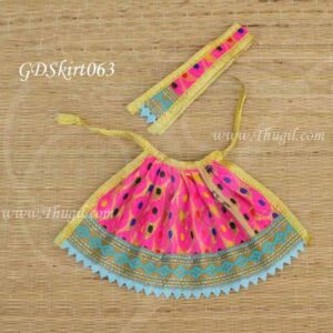 Pink Skirt Pavadai Deities Dress for Goddess Idols Statues 4 inches