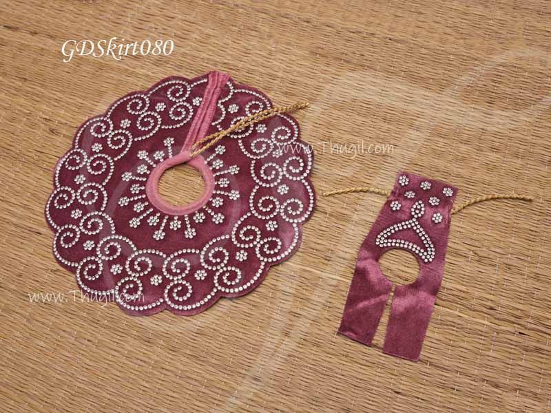 Laddu Gopal Statue Velvet Dress Stone work Costume Decoration 3 inches