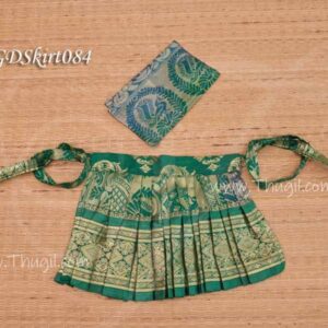Green Colour Skirt Pavadai Deities Dress for Goddess Idols Statues 8 Inches