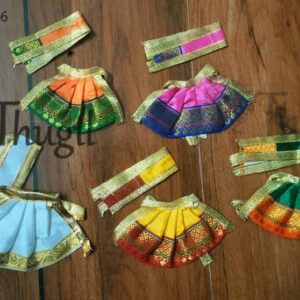 Multi color Miniature size Devi Idol Pavadai Skirt small 2 inches 5 pcs