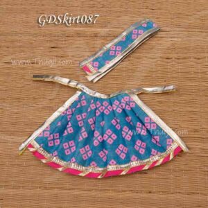 Blue Skirt Pavadai and Stole Vastra for Deities Idols Statues 4 inches