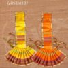 Skirt Vastra for Goddess Orange Yellow Saree Skirt for Statues 2 Pieces x 5 Inches