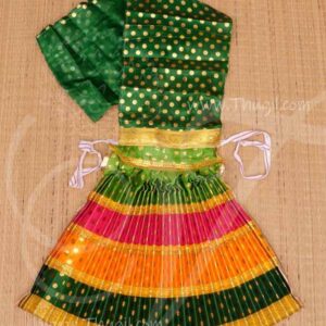 Skirt Small Sarees For God Statue Green Color Vastra Devi Ambal 17 Inches