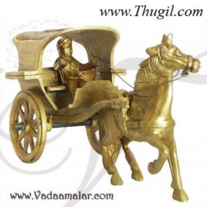 Decorative Brass Horse Cart