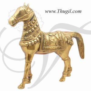 6.5" Brass Hand Crafted Horse Statue Showpiece