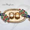 Diwali Navarathri Peacock Design Pooja Thali Metallic Finish