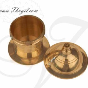 Brass Kumkum Box Gift Holder Available online from India 2" Buy Now