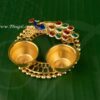 Diwali Navarathri Peacock Design Pooja Thali Metallic Finish