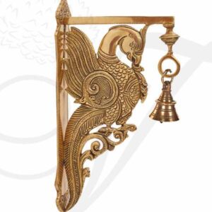 12 inches Brass Peacock Design Wall Mount Bracket with Bell Shop Online