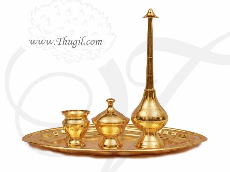 Gold Plated Paneer Chandan Kumkum Wedding Weclome Set Buy now