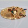Diwali Navarathri Peacock Design Pooja Thali Metallic Finish Buy Now