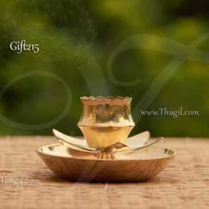 Brass Agarbatti Stand Flower Design Holder - 2 inches