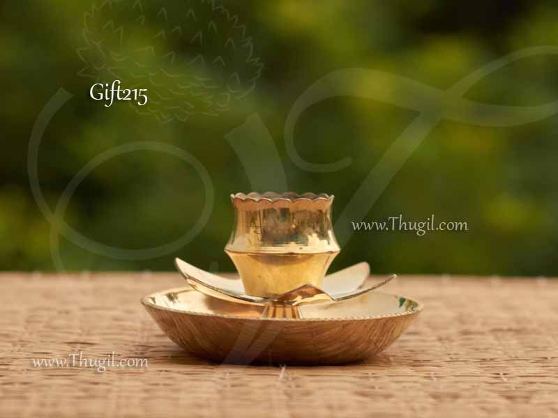 Brass Agarbatti Stand Flower Design Holder - 2 inches