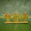 Gold Polish Tirupati Balaji Shanku Chakram with Metal Stand 3.8 inches