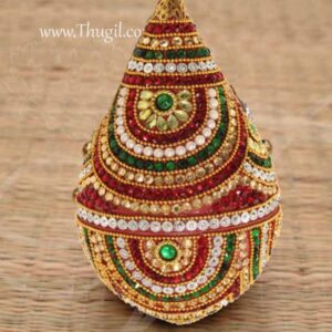Stone Work Handicrafts Decorative Pooja Coconut Decorated 6.5 Inches