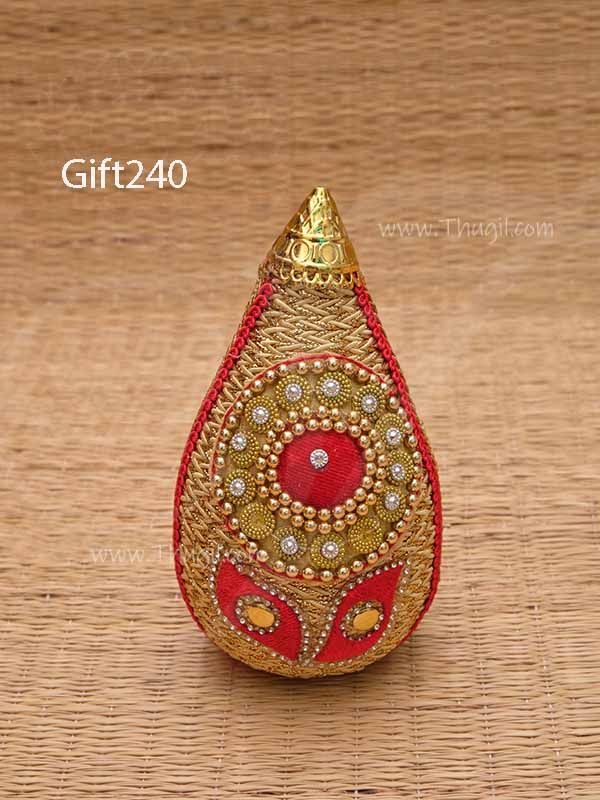 Stone Work Handicrafts Decorative Pooja Coconut Decorated 6 Inches