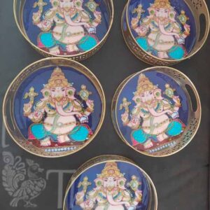 Indian Return Gift Festivals Special Occasions Plate Tray God Ganesha 8 inches