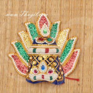 8" Devi Durga Saraswathi Hindu God Sudar Kreedam Crown Pearl Mukut Buy Now