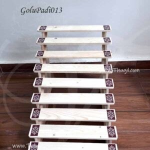 Wood Gollu Padi Navarathri 9 steps light colour 18 inches tall
