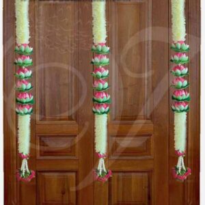 Jasmine and Lotus Design Garland Door Decoration Synthetic Flowers - 1 meter