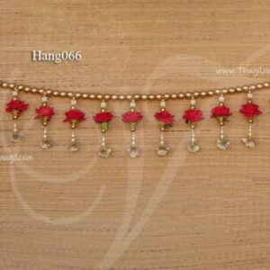 Artificial rose flower with Pearl and Gold Beads toran door hanging home decoration 40 inches