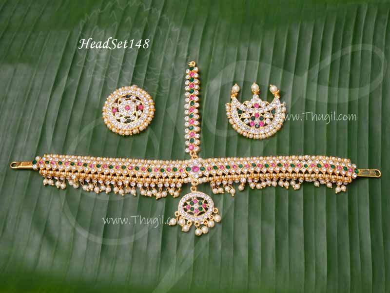 Maang Tikka Jewellery Sun moon multicolour Headset 5.5 inches