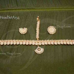 Maang Tikka Jewellery Sun and Moon Chandran Sooriyan White Stones Headset Buy Now