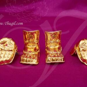 Hastham and Patham Deity Idol Palm Feet Decoration Gold Plated 3.5 inches