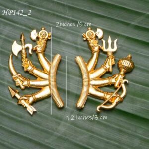 8 hands God alankaram hastha with weapons durga laskhmi Gold plated 2 inches