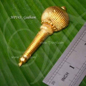 Miniature Gadham Weapon Gold Plated For Hanuman Ganesha 3 inches