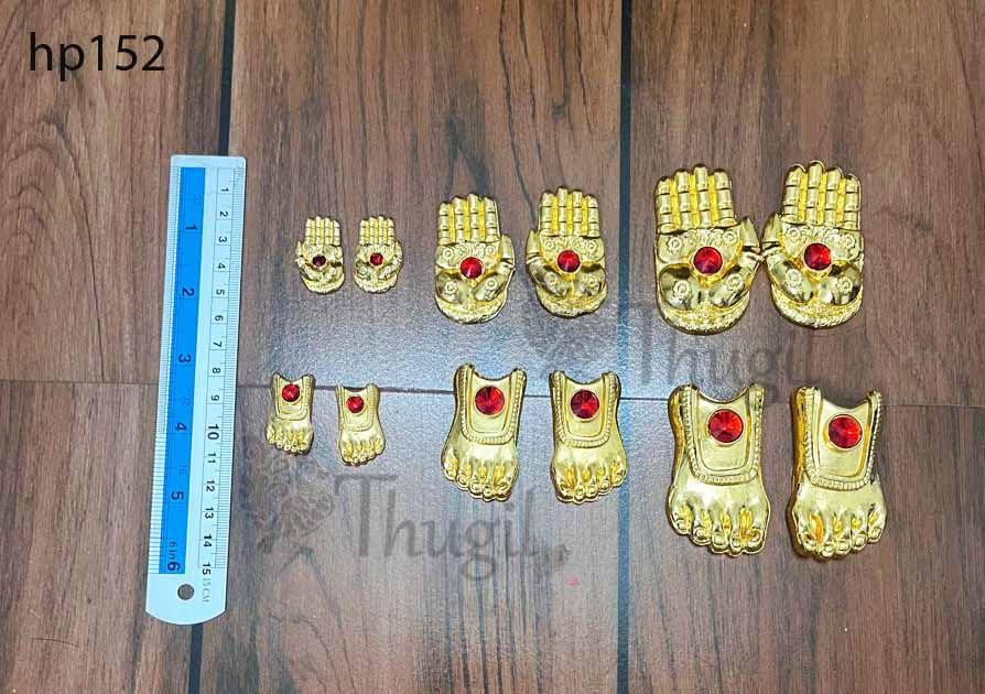 Hastham and Patham Deity Idol Palm Feet Decoration Gold Plated