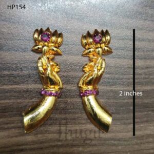 Hastham Lotus Hand For Hindu God Shringhaar Gold Plated Palm 2 inches