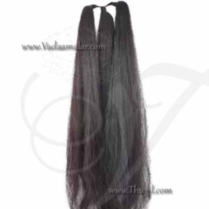 Synthetic Jet Black False Long Hair Additional Hair for Indian Braid - 15 inches