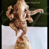 Brass Nritya Ganapati Ganesha Statue in Dancing Posture 6.5 inches