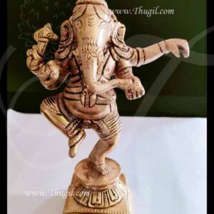 Brass Nritya Ganapati Ganesha Statue in Dancing Posture 6.5 inches