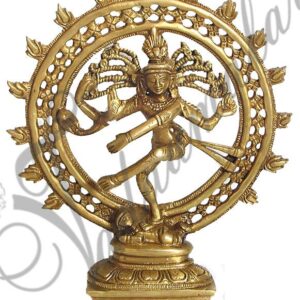 8" Hindu Lord Nataraja Shiva in Brass Full Metal Statue Dancing Statue