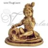 Lord Little Baby Krishna Brass Statue In Butter Thief Posture