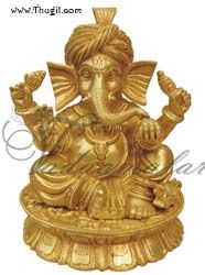 Brass Ganapati Ganesha Murthi Buy Now 7.5 inch