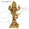 6" Lord Bhairavar with Dog Idol Murthi Brass Statue