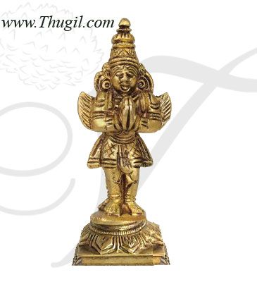 3" Indian Lord Garuda Brass Decorative Statue.