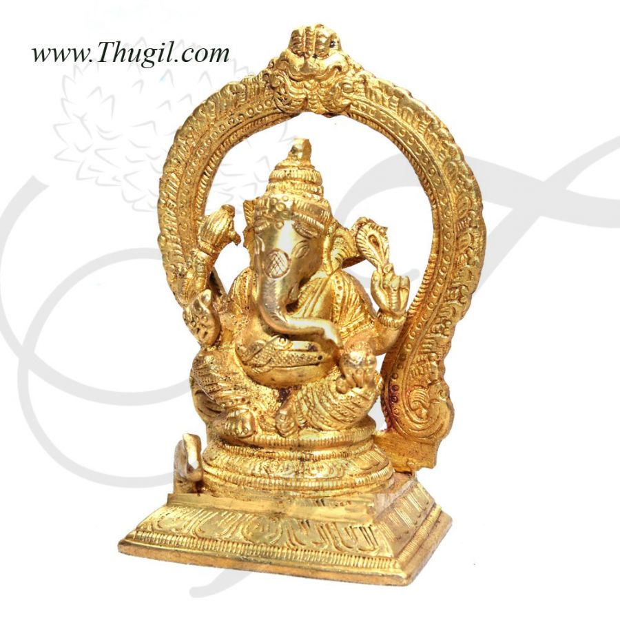 4.7" Lord Ganesha Brass Statue