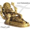 3.3 inches Long Reclining Ganesha Brass Statue