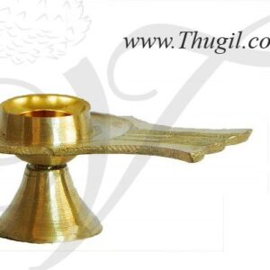 3.8" long Shiva Linga on Brass Stand