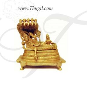 5" Long Lord Vishu Reclining Ranganathar Brass Statue